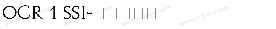 OCR 1 SSi字体转换